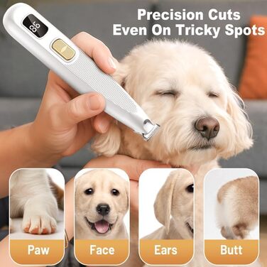 Триммер для лап собак YAZ EKY Leise - професійна машинка для грумінгу з LED-підсвічуванням, водонепроникний, USB-зарядка, для собак та котів