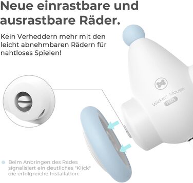 Електронна іграшка для котів Cheerble, інтерактивна мишка з LED-підсвіткою, USB зарядка, автоматична, для домашніх котів і кошенят, синя