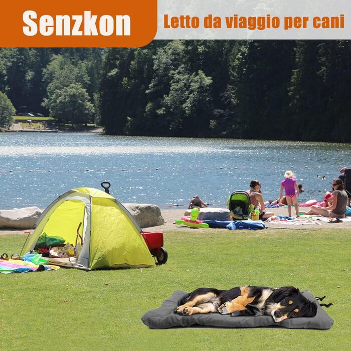 Складаний водонепроникний матрац для собак Senzkon 90×60 см, легкий у догляді, з нековзною основою, для подорожей, кемпінгу, клітки, дивану, підлоги