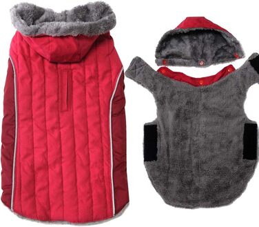 Теплий флісовий худі для собак середнього розміру, розмір L, червоний (1 шт.)