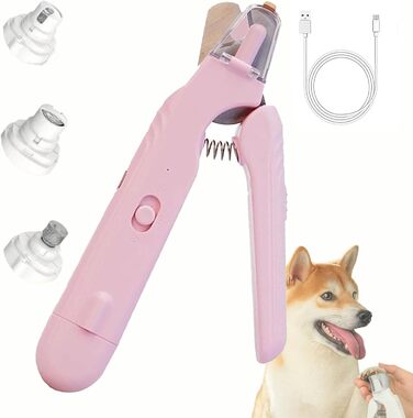 2-в-1 LED-кусачки для кігтів: безпечна догляд за лапами без страху. Кусачки для собак та котів зі світлом, захистом, тихим механізмом та гострими лезами. Підходять для середніх та маленьких тварин (білі та рожеві)