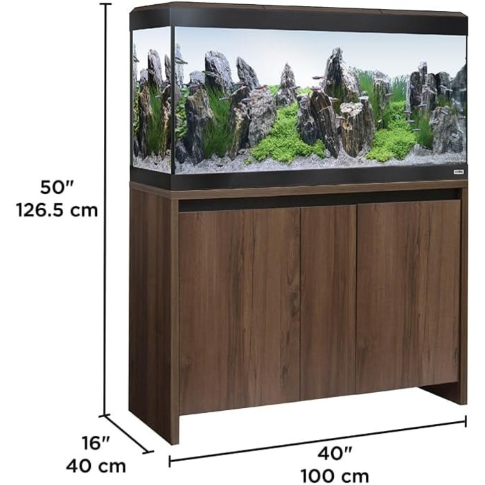 Акваріум Fluval Roma 200 чорний, 45500 г – стильний скляний акваріум для дому