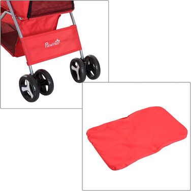 Pawhut Кія для собак на колесах, 77 x 47 x 101 см, складана, водовідштовхувана, матеріал 600D Oxford, 4 колеса