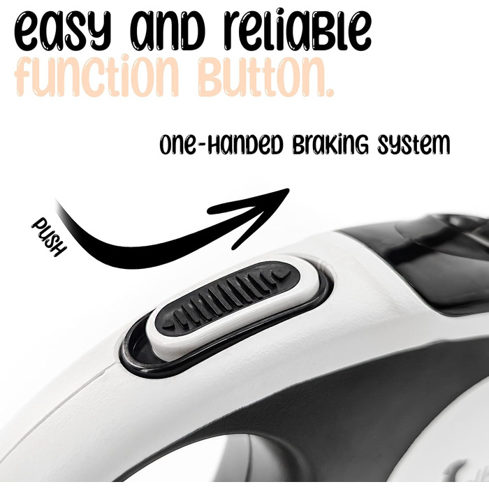 Рулетка для собак до 20 кг Bluzelle з відбиваючими смугами, 5 м, міцний карабін, найнадійніша гальма, нейлоновий ремінь, ергономічна ручка