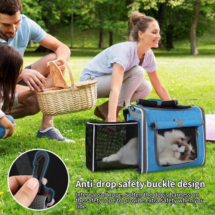 Корзина для собак на велосипед, переноска для тварин - регульована сумка з вентиляцією для прогулянок, подорожей, кемпінгу, велопоїздок та піших прогулянок