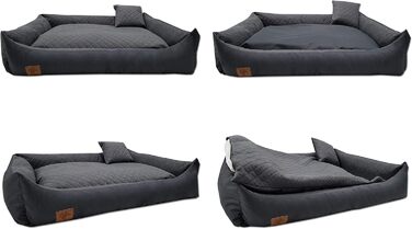 Odolplusz XXL Ліжко для великих собак, ортопедичний диван-крісла для собак, темно-сірий, 120x90x19 см