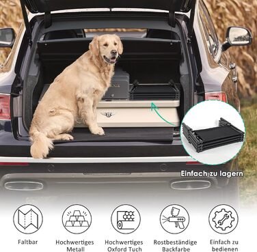 Сходи для собак Caliyo, 4 сходи, авто, до 75 кг, чорний, регульована висота, для великих собак, для авто, диванів та ліжок