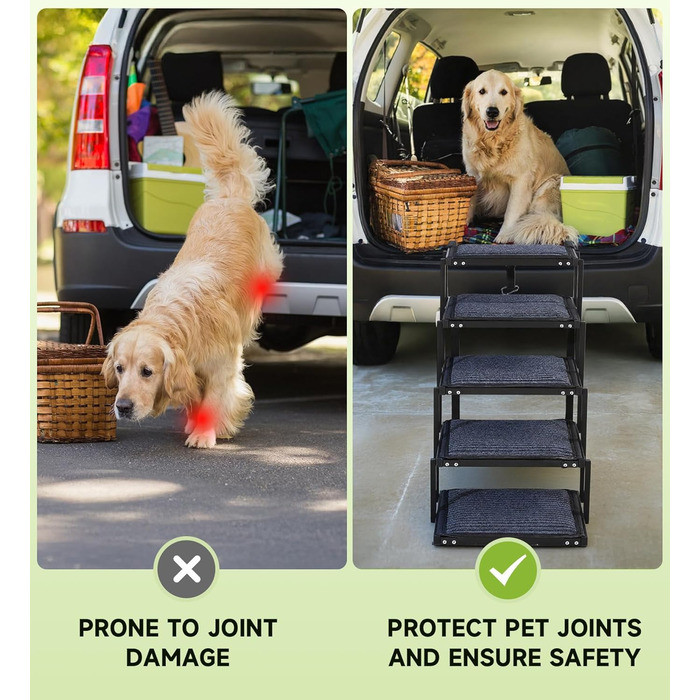 Рампа для собак у машину, складана, для великих собак, з антиковзким покриттям, 116x43x58 см