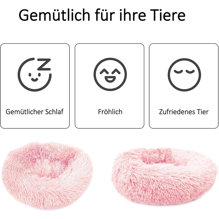 М'яке ліжко для собак та котів Donut 50см - рожеве, для маленьких та середніх порід