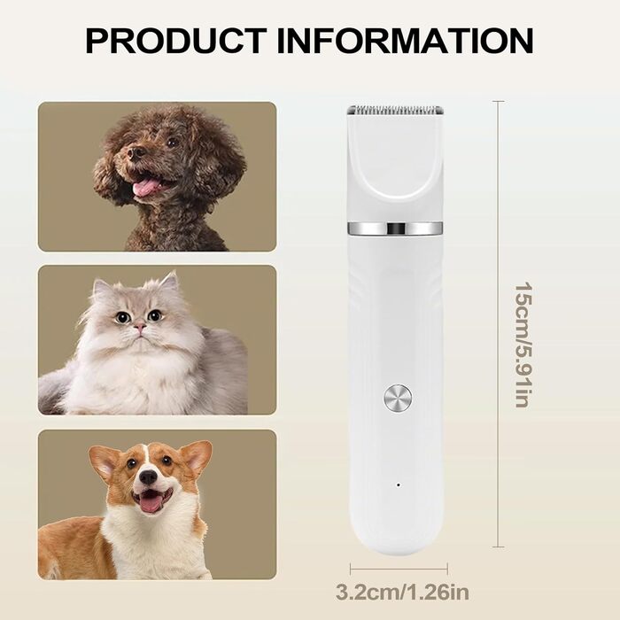 Набір для догляду за домашніми тваринами: тример, ножиці, щітка, інструменти для грумінгу собак та котів | Білий