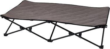Ліжко для собак KingCamp підвищене, вуличне, чорне 57x57x23 см (L 132x68x29 см) - дихаюча сітка та фліс