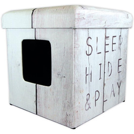 Кішка-будиночок/пуф D&D 434-431603 для сну, ігор та відпочинку, білий