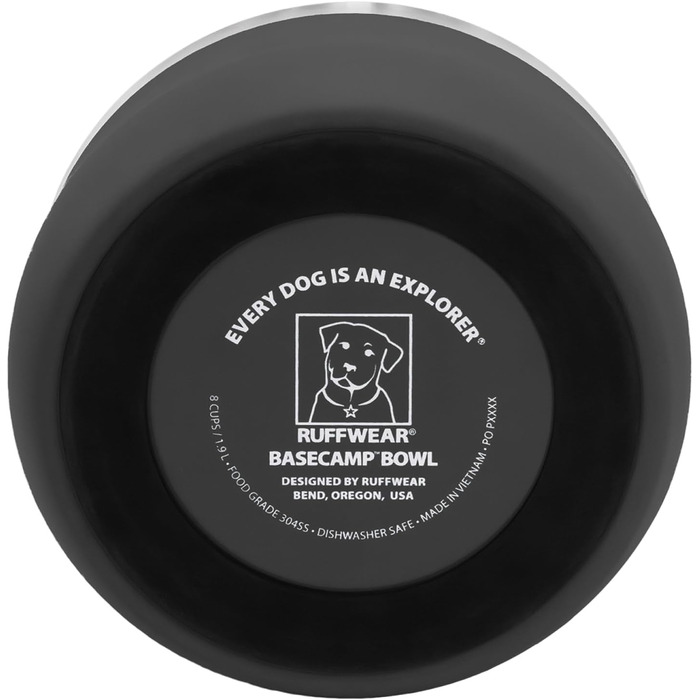 Миска для собак Ruffwear Basecamp Napf з нержавіючої сталі, легка та портативна, для ласощів, корму та води, з неслизьким дном, придатна для миття в посудомийній машині, витримує витікання, сірий колір