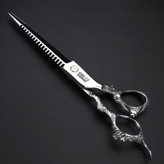 Ножиці для грумінгу домашніх тварин, японська сталь 440C, 7 дюймів + ножиці для фінальної обробки, сріблясті