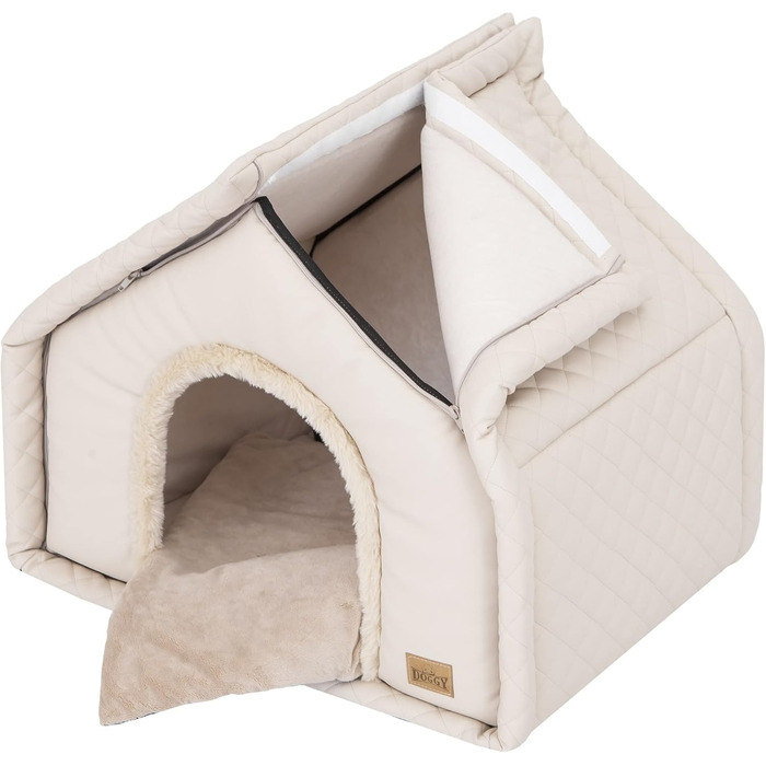 Будинок для собак та котів, великий, 42 x 32 см, бежевий