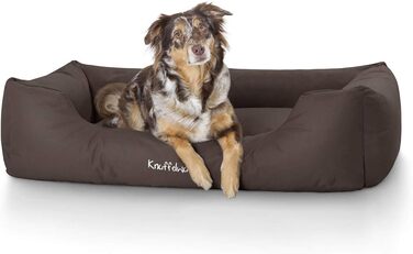 Ліжко для собак Knuffelwuff Finlay XL 105x75 см коричневе з нейлону, знімний чохол, високі борти, легко чиститься, для великих, середніх і малих порід