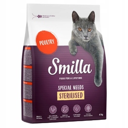 Сухий корм для стерилізованих дорослих котів Smilla з птицею, 4 кг