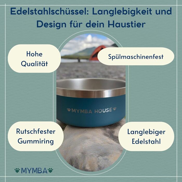 Нержавійна миска для корму для котів та собак, з неслизьким дном, легко миється, синього кольору