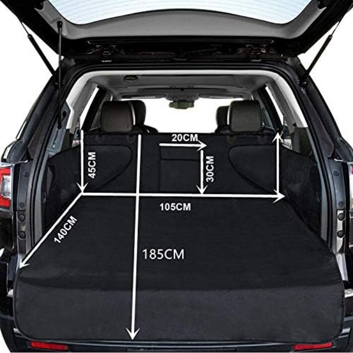 Захист для багажника автомобіля для собак, універсальний, водовідштовхувальний, 185x105x37 см, чорний