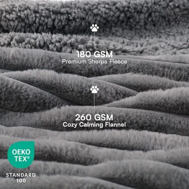 Водонепроникний килимок для собак Luciphia, великих порід, ультрам'який, заспокійливий, з коротким ворсом, флісовий, довговічний та теплий, захист меблів, для дивана, ліжка, ковдра для тварин, машинне прання, сірий - Stone Gray XL (85''x57'')