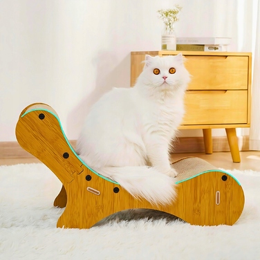 Низька картонна дряпалка для великих котів, коричнева, до 60 см