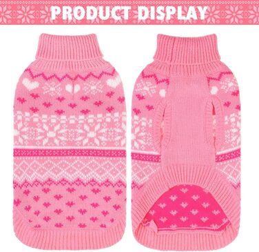 Пуловер для собак SCENEREAL: теплий, стильний, для зимових пригод. Розміри XS, S, M. Зі сніжинками. Підходить для цуценят, дівчаток та хлопчиків.