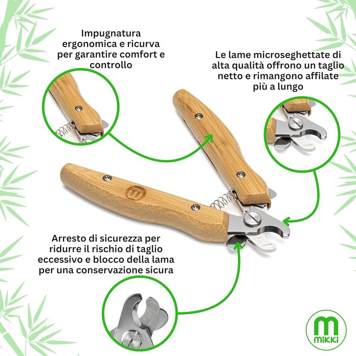 Ножиці для грумінгу собак та котів Mikki з бамбуковим покриттям, з запобіжником, мікрозубчасті леза
