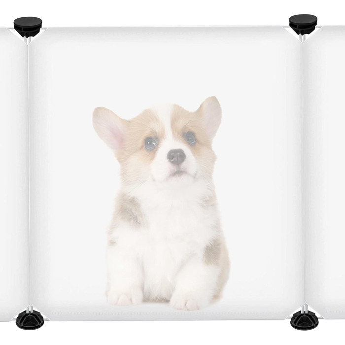 Клітка-вольєр для дрібних тварин FIVMEN 145x75x48 см з 12 панелями та дверима (біла)