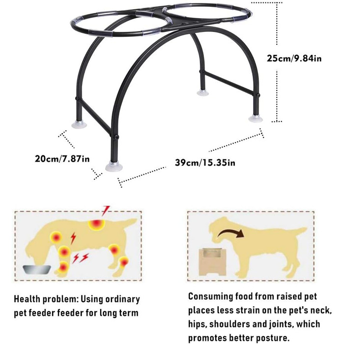 Миска для собак HomeMall, підставка для корму, миска для корму для середніх собак