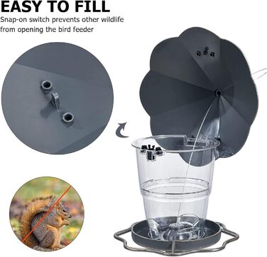 Годівниця для птахів Sanoto, підвісна, складна, вологостійка, для балкона та саду, золота