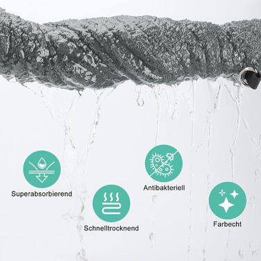 Рушник для собак з мікрофібри, швидковисихаючий, з клямками та регульованою гумкою, можна прати в машині, підходить для великих, середніх та маленьких собак, сірий (XL)