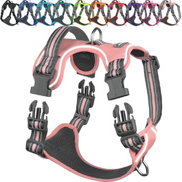 Шлейка для собак VIVAGLORY Easewalk, анти-тяга, для дресирування та прогулянок, з ручкою, не вислизає, для цуценят та собак, S, Sakura-Rosa, обхват грудей 36-61 см