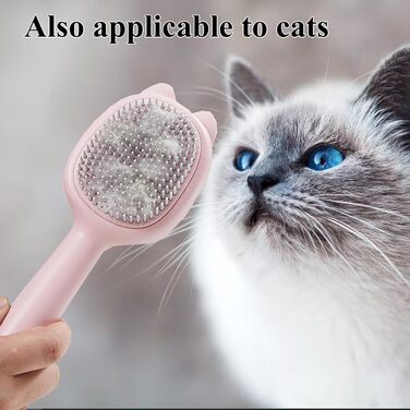 Самоочищувана щітка для собак маленьких порід - регульована щітка для грумінгу цуценят, Йоркширів, Ши-тцу, Мальтіпу та Мальтезе (Рожева)