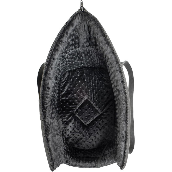 Сумка-переноска для собак Boutique Zoo - Чорний/Мінки, L (до 12 кг), 42x29x33 см