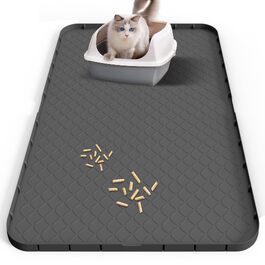 Килимок для котячого туалету Silikon Katzenklo Matte XXL 88x56 см, чорний – водовідштовхувальний, антиковзкий, легко чиститься, для багатоквартирних домівок
