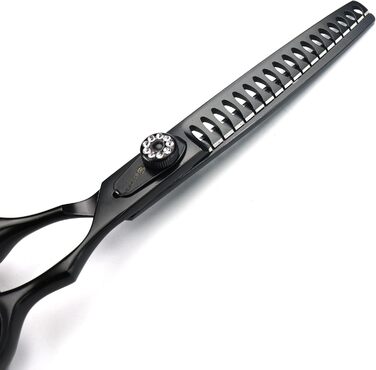 Професійна японська ножиця для грумінгу собак 7 дюймів (440C сталь) + фінішна ножиця, чорний костюм