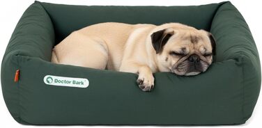 Ортопедичне ліжко для собак Doctor Bark - миється до 95°C, гігієнічне, без запаху, з м'якою подушкою (S - 70x60 см, зелене)