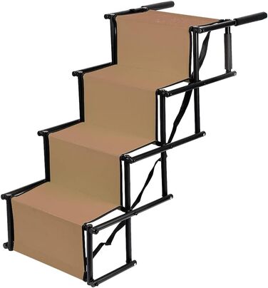 Рампа для собак у машину, складана, коричнева. Максимальне навантаження 75 кг, регульований розмір.