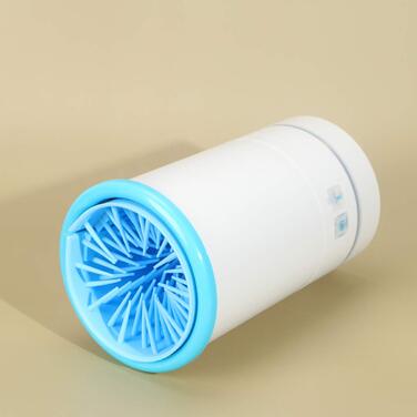 Машина для миття лап тварин FRCOLOR з силікону, USB-зарядка, ротаційна щітка, блакитний/білий колір, 16.4*10.4*2.3 см