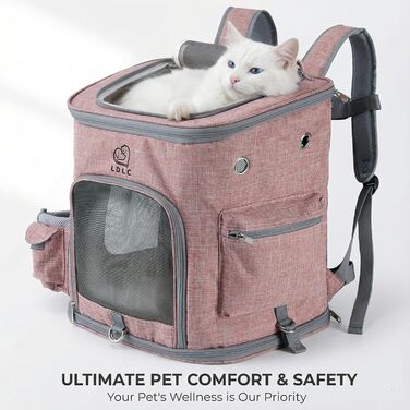 Рюкзак-переноска для собак та котів з сіткою, високоякісна переноска для маленьких собак, котів, кроликів, 28x27x43 см (Сірий, M)