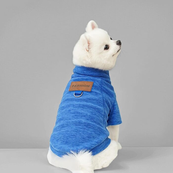 Пуловери для собак - 2/3 шт. з флісу, теплі, з високим коміром, для маленьких собак, кошенят, зимовий одяг для тварин (B-Сірий, фіолетовий, синій, XL)