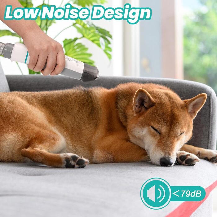 Машинка для стрижки собак з пилососом, 13000PA, 7 насадок для грумінгу, триммер для лап, щітка, гребінець, 3 рівні всмоктування