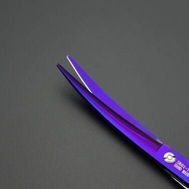 Набір професійних собачих ножиць для грумінгу 5 шт. (прямі, витончені, зігнуті, для волосся, гребінець) для правшів, фіолетовий