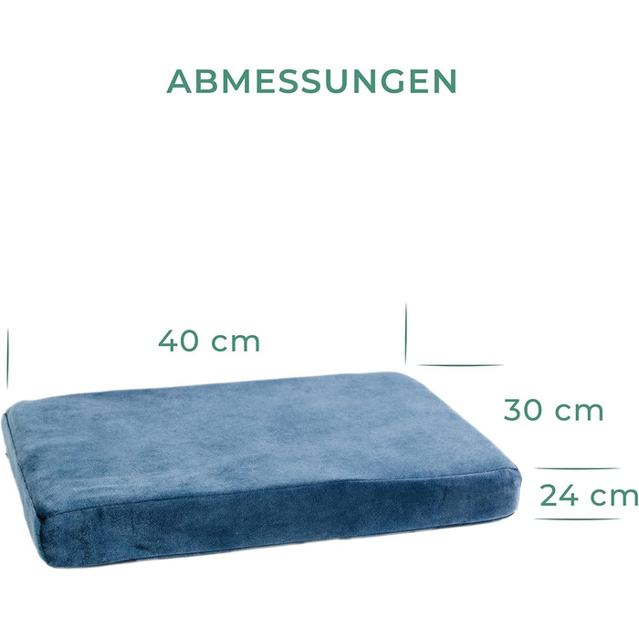 Подушка для домашніх тварин LAUBLUST, 54 x 37 x 7 см - лежанка для собак та котів, блакитна