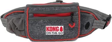 Лекарська сумка для собак KONG сірого кольору: бананка для дресирування з світловідбиваючим ремінцем та дозатором кульок для прибирання | Водонепроникна та міцна сумка для ласощів для собак | Зручна сумка для годування під час дресирування
