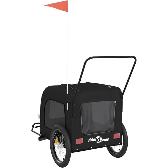 Причіп для тварин на велосипед, Оксфорд та Ізон, помаранчевий та сірий, 68x134x73 см