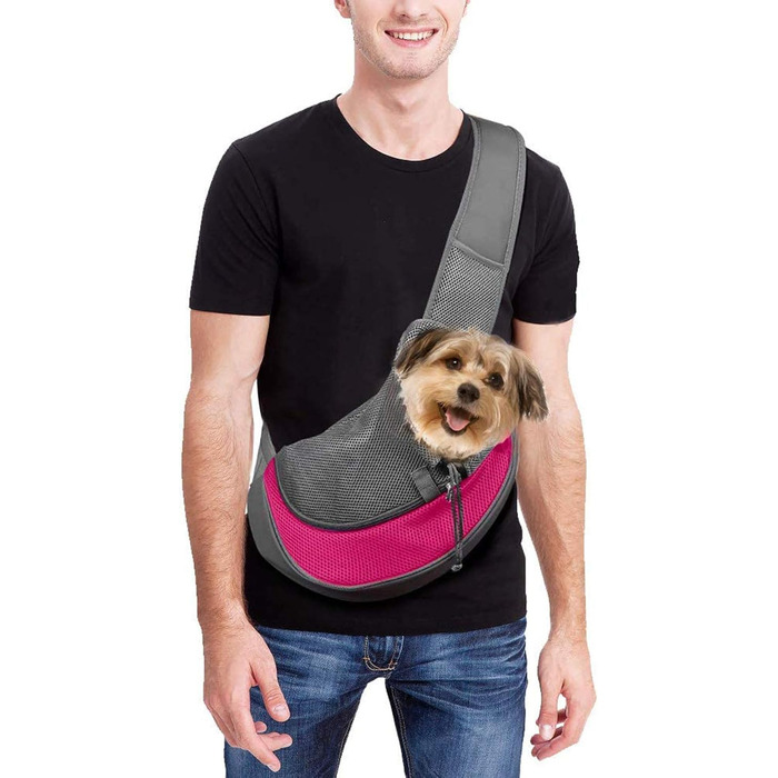 Тканинна переноска для собак та котів, сумка-переноска для тварин, рожева