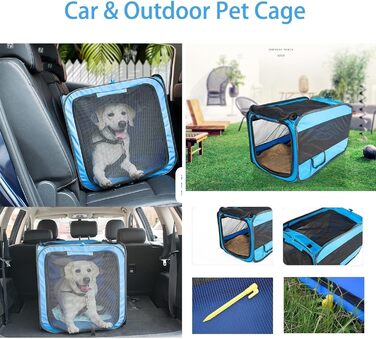 Складана переноска для собак та котів, 600D водонепроникна тканина, переноска для тварин для подорожей та дому, авто-переноска для котів та собак (Зелений, XL-80*56*56)