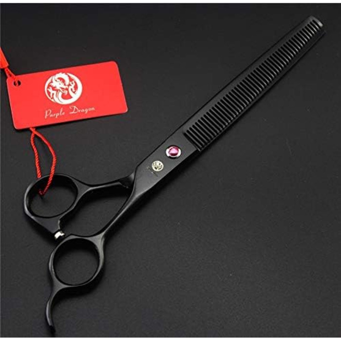 Професійна фенувальна ножиця для тварин Purple Dragon, 20.3 см (1 пряма, 1 розріджувальна, 2 вигнуті)