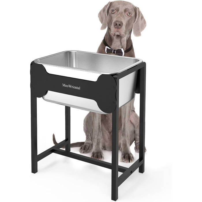 Підвищений миска для собак великих порід, 41.9 см, з підставкою, нержавіюча сталь, 6.7 л, для здорового пиття, легко миється, для дому